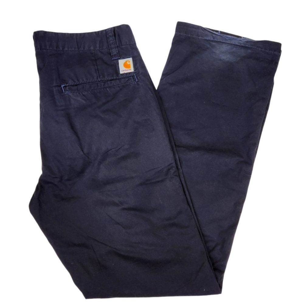 Carhartt Mens Navy Blue Cotton Chino Khaki Primary Pants 31x32